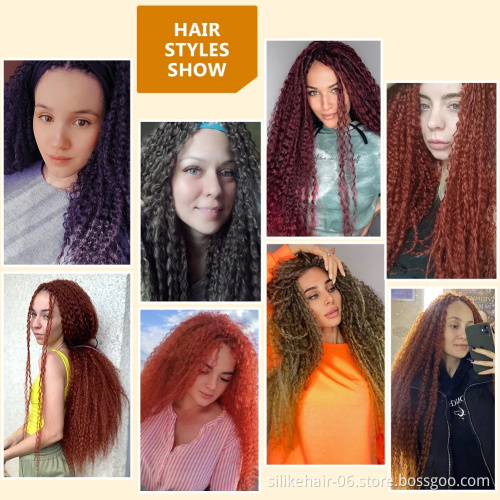 Synthetic Soft Long Water Wave Crochet Hair Synthetic Brazilian Braids HairExtension Blonde Brazilian Braids Curly Crotchet Hair